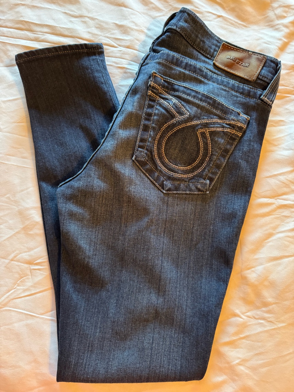 Big Star Dark Wash Denim Skinny Jeans - Back Pocket Detail